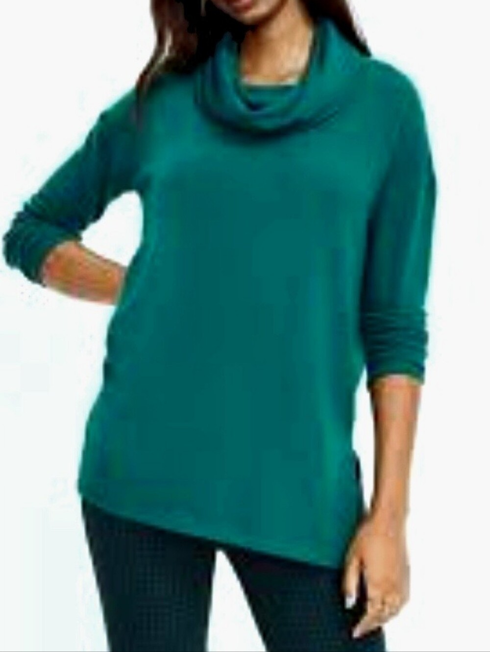Modcloth Deep Green Women’s3/4 Sleeve Cowl Neck Sweater 2X